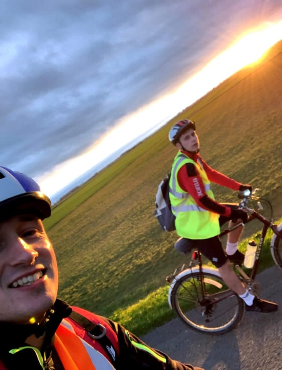 Joe and brother cycling
